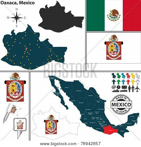 Map Of Oaxaca, Mexico