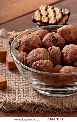 Italian cookies Florentino with raisins and walnuts