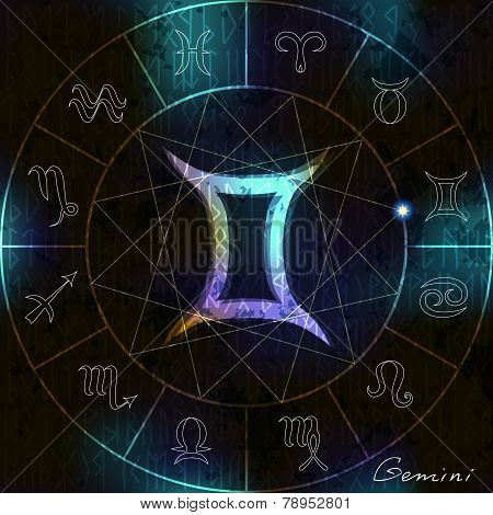 Gemini astrological  symbol