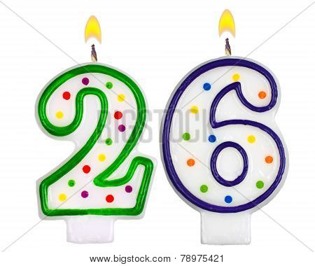 Birthday Candles Number Twenty Six