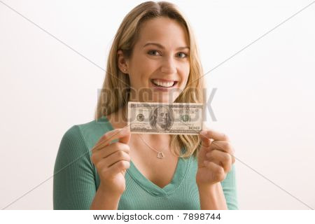 Donna Holding 100 Dollar Bill