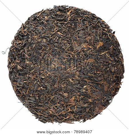 Old Aged Raw Sheng Puerh Tea Cake Isolated