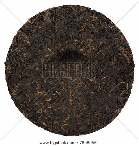 Ripe Puerh Cake Backside Isolated