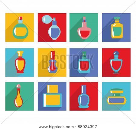 Vector Set Of Perfume Bottles - Illustration