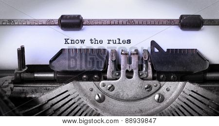 Vintage Inscription Made By Old Typewriter