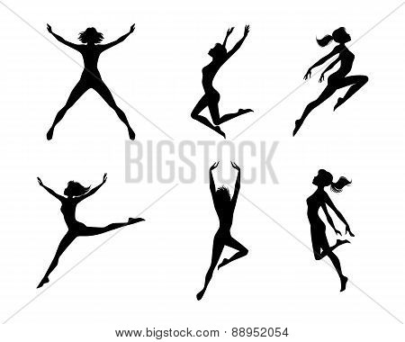 Jumping Girls Silhouettes