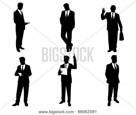 Six Businessman Silhouettes