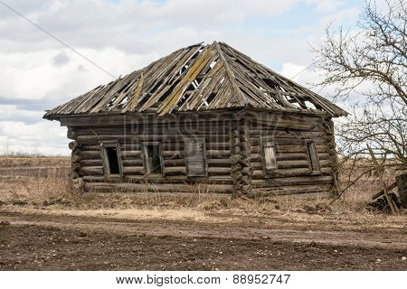 Resistant wooden house in the deserted outback
