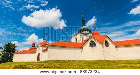 Beautiful renaissance era castle with Roundel pavilon in Jindrichuv Hradec was built in 16th century and is located on the hill near the river Nezarka. Czech Republic