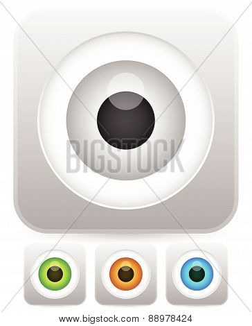 Eye, Eyeball Graphics In Different Colors. Gray, Green, Brown And Blue Eyes. Editable Vector.