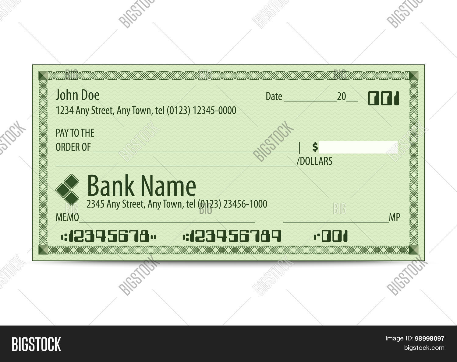 vector illustration vector photo free trial bigstock blank bank check