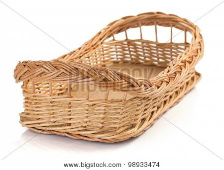 wicker basket isolated on white background