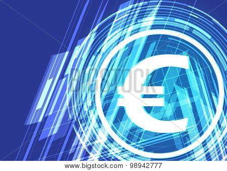 Vector Background Shining Symbol Euro