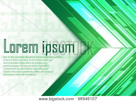 Abstract Green & White Arrows With Light