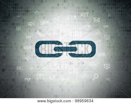 Web development concept: Link on Digital Paper background