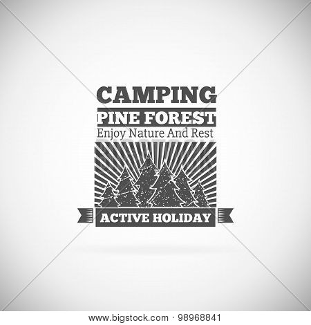Camping  retro vector logo
