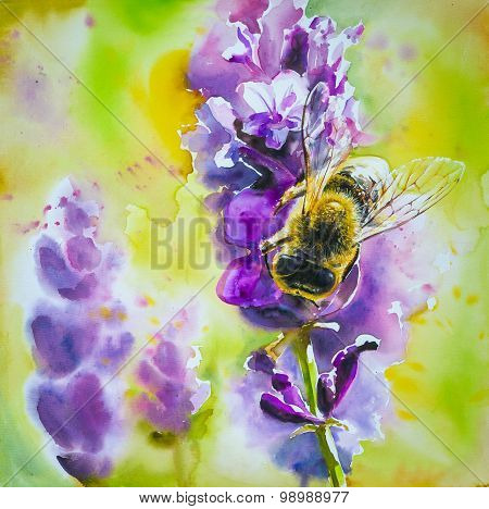 Bee and Lavender