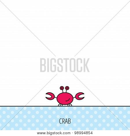 Crab icon. Cancer shellfish sign.