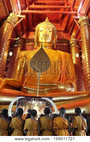 Buddha Statue at Wat Phanan Choeng, Ayutthaya, Thailand April 25 2014