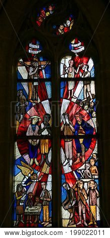 Stained Glass In Tubingen