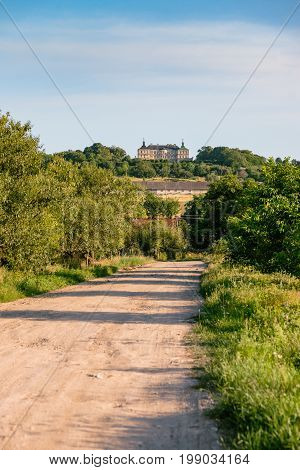 Medieval Pidhirtsi Castle in sunset summer light, Pidhirtsi village, Lviv region, Ukraine≠