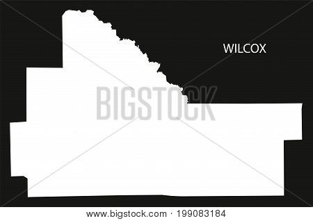 Wilcox County Map Of Alabama Usa Black Inverted Illustration