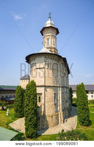 Church of Dragomirna Monastery in Moldavia part of Unesco heritage.