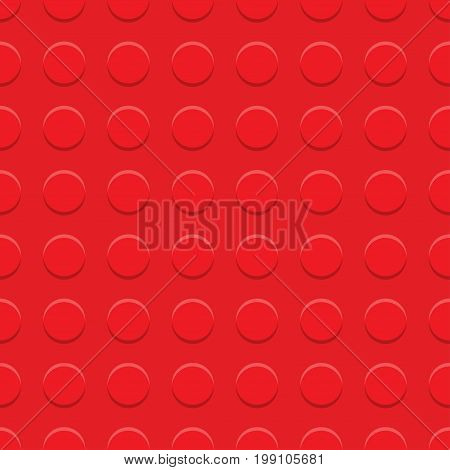 Red plastic construction plate. plastic construction block. Vector Illustration