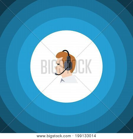 Telemarketing Vector Element Can Be Used For Telemarketing, Online, Support Design Concept.  Isolated Online Support Flat Icon.