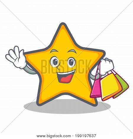 Shopping star character cartoon style vector illustration