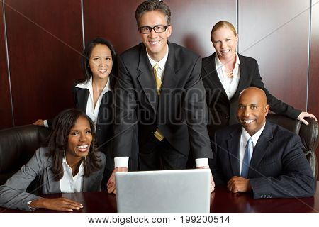 Divese group of business people in a meeting.
