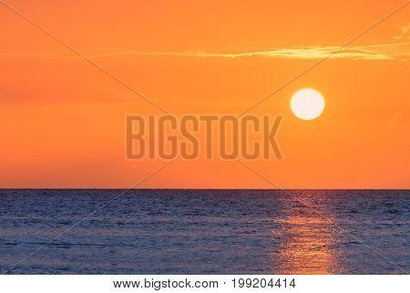 Beatiful Golden Tropical Beach Sunset Samui Thailand