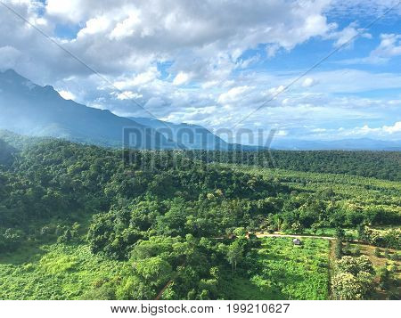 The  Bird Eye View Of Chiang Dao City , Chiangmai Thailand