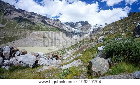 View of Gressoney Valley (Monte Rosa) in Italy