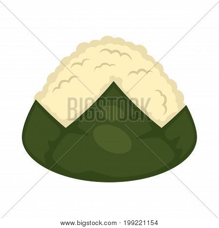 Vector illustration of seaweed and rice witout topping isolated on white.