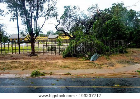 Tropical Cyclone Dineo destructions near Maxixe city, Inhabane region, Mozambique , Africa February 2017.