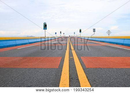 PHATTHALUNG,Thailand : August 12, 2017 : Chaloem Phra Kiat 80 Phansa bridge, one of the most popular places.