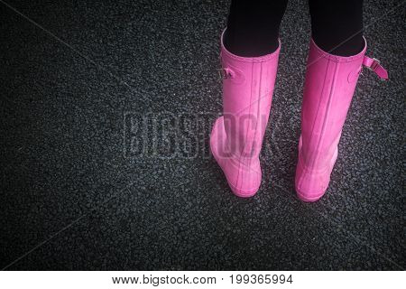 hot pink rubber boots