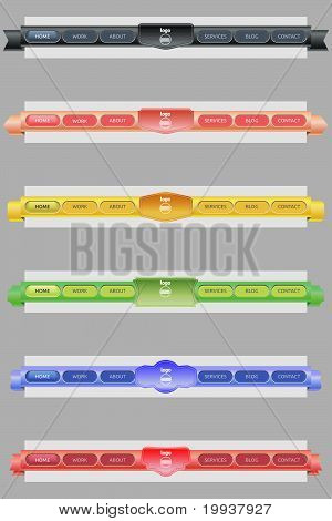 Vetor limpos Web Menus