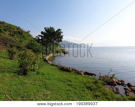 BEAUTIFUL SHORES OF LAKE KIVU IN SOUTH KIVU PROVINCE OF THE DEMOCRATIC REPUBLIC OF CONGO