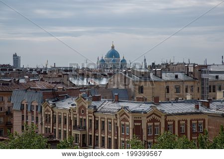 Cathedral Trinity Saint Petersbourg Russia wide shot