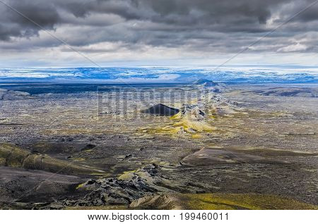 Dramatic Volcanic Landscape With Chain Of Craters, Lakagigar