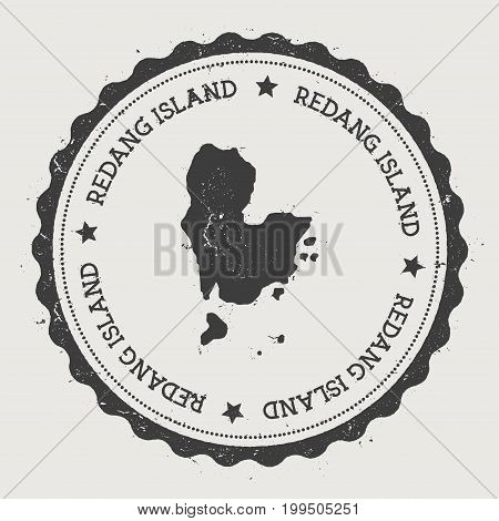 Redang Island Sticker. Hipster Round Rubber Stamp With Island Map. Vintage Passport Sign With Circul