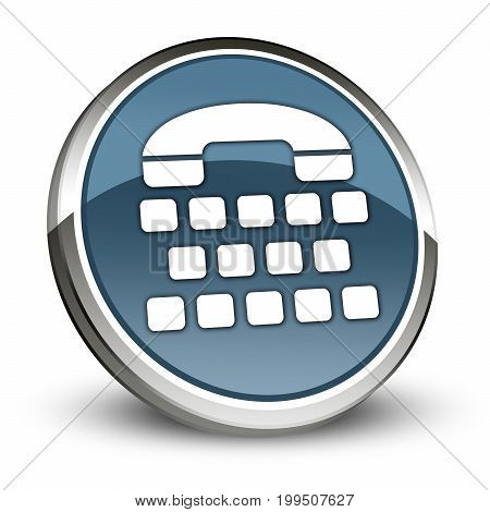 Icon Button Pictogram With Telephone Typewriter Symbol