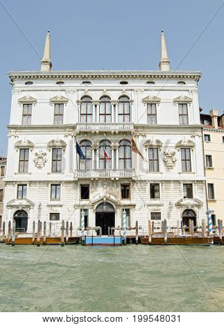 The magnificent Palazzo Balbi overlooking the Grand Canal in Venice. Now home to the President and local government of the Veneto region of Italy.