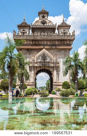 Patuxai Monument In Vientiane travel destination and place of interest in Laos