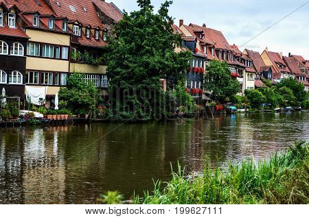 Bamberg, old fisherman´s houses called Little Venice on the banks of the Regnitz, Germany