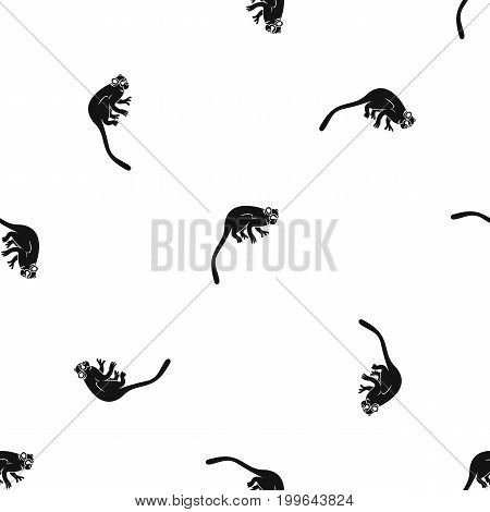 Marmoset monkey pattern repeat seamless in black color for any design. Vector geometric illustration
