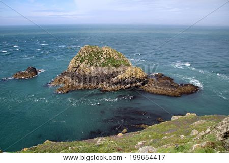 Beautiful Skomer Island with a ocean view