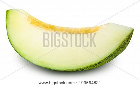 Sliced Green Melon Isolated On White Background
